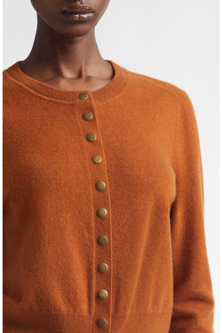 Idesia Merino Wool & Cashmere Cardigan, Alternate, color, CARAMEL
