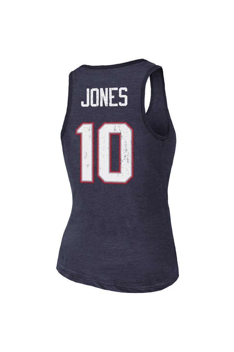 Women's Majestic Threads Mac Jones Navy New England Patriots Player Name & Number Tri-Blend Tank Top, Alternate, color, Navy