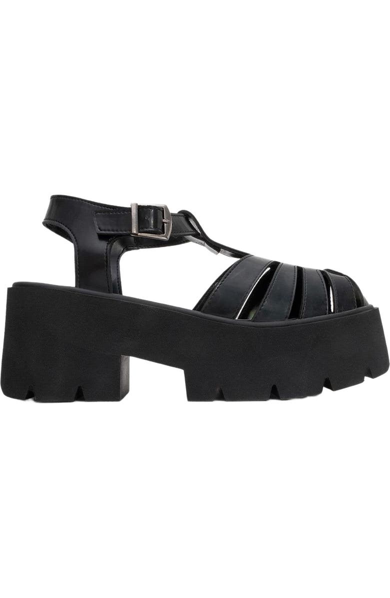 Prologue Shoes Verua Platform Sandal, Alternate, color, Black Faux Leather