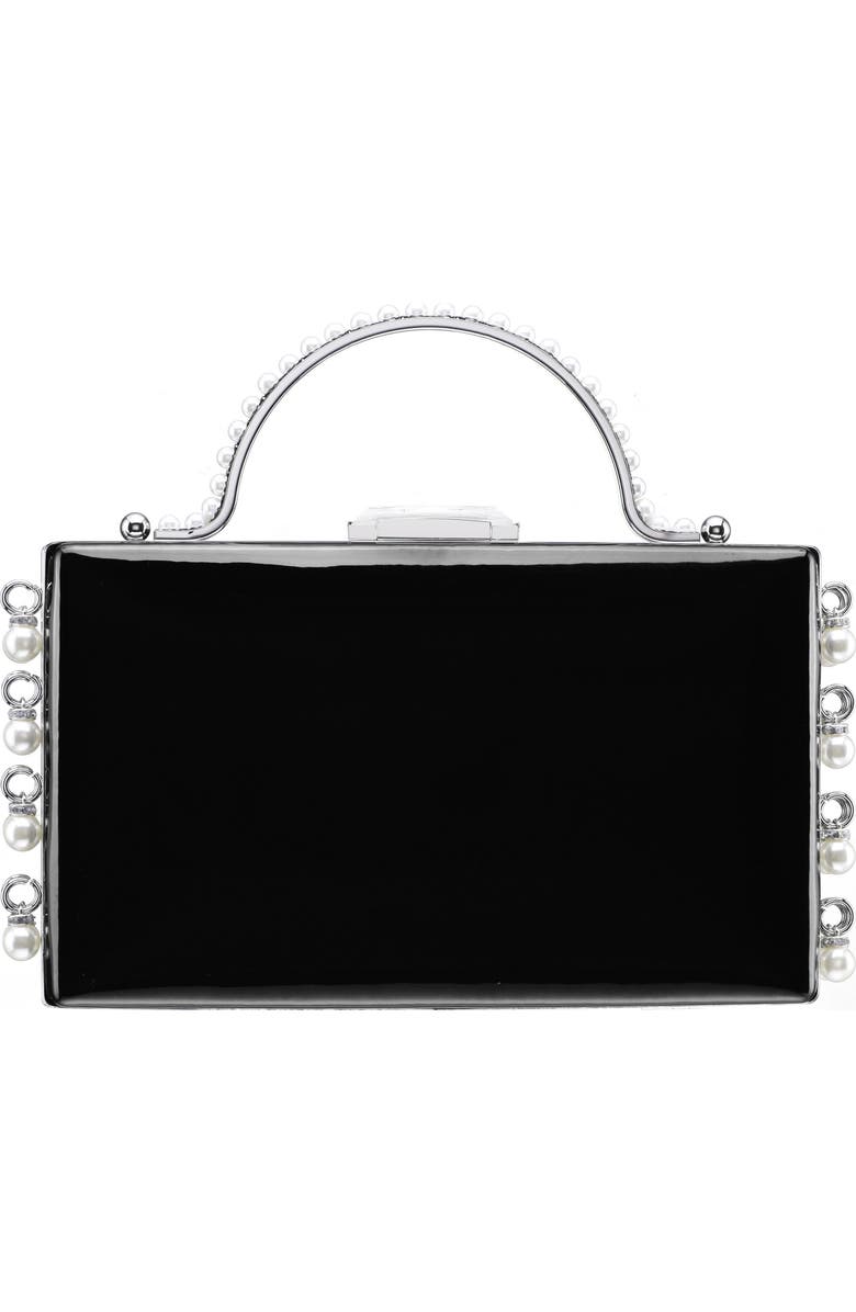 Nina Faux Pearl Dangle Minaudiere, Alternate, color, Black