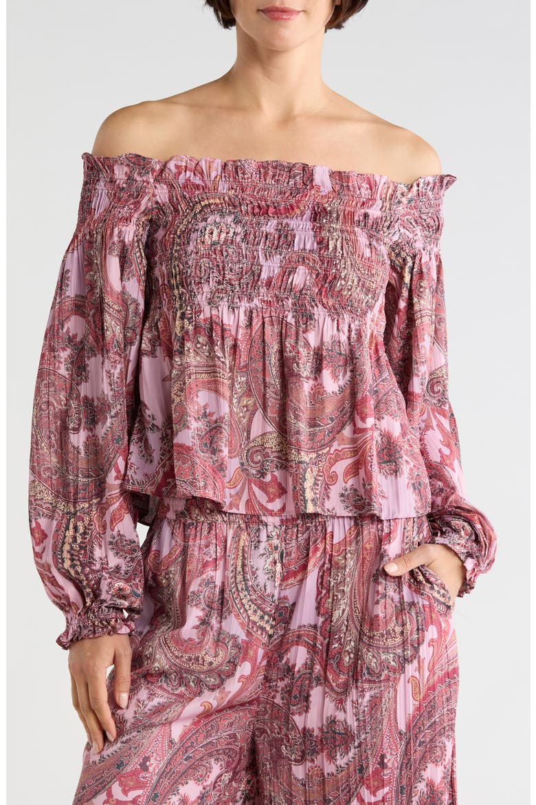 Ariela Off the Shoulder Top, Main, color, MAUVE MLT FRENCH PSLY