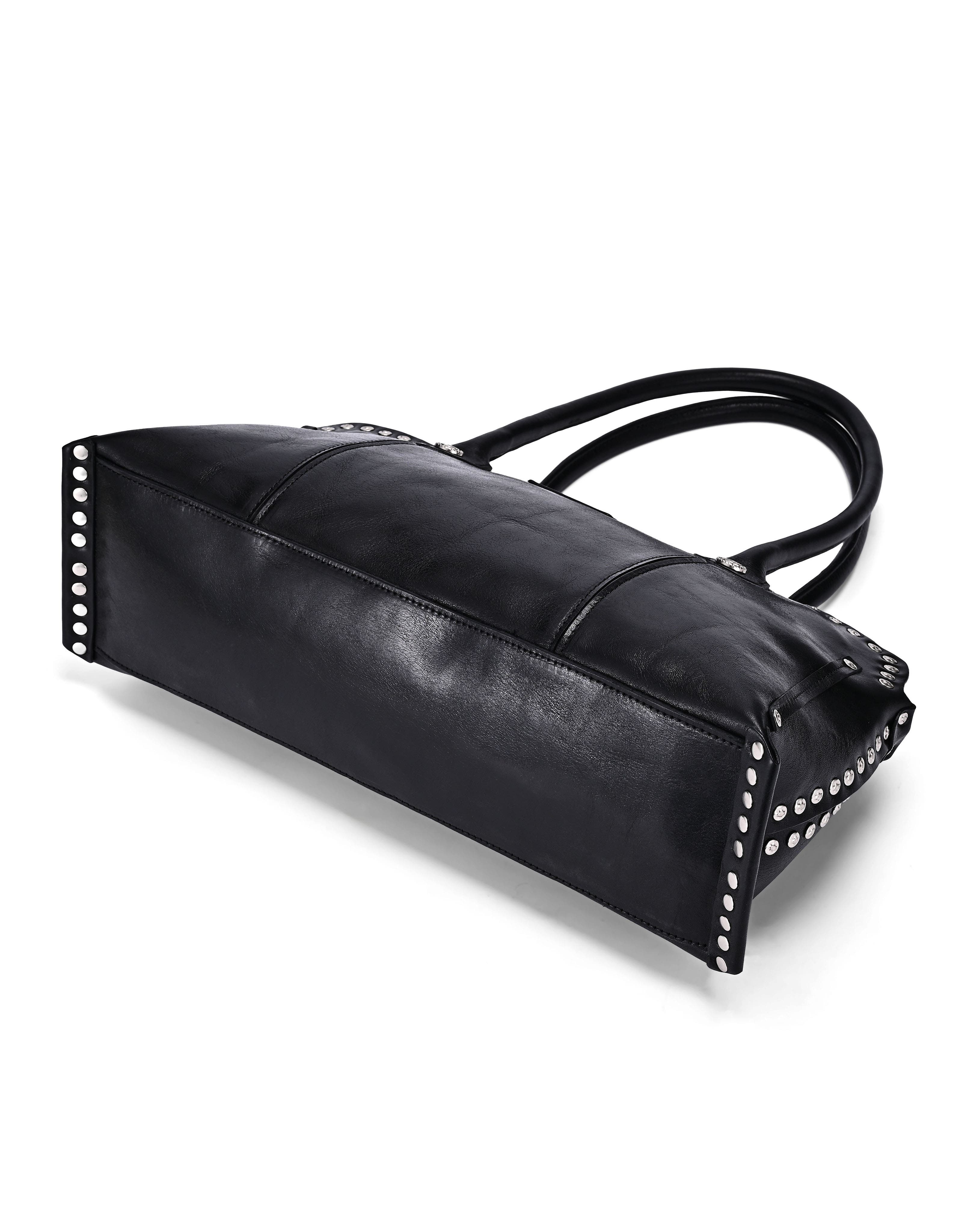 OLD TREND Soul Genuine Leather Studded Structured Shoulder Bag 
