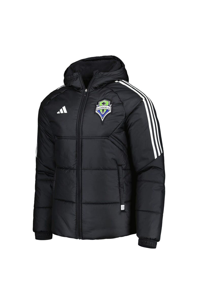 adidas Men's adidas Black Seattle Sounders FC Winter Raglan Full-Zip Hoodie Jacket, Alternate, color, 