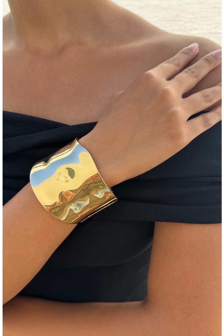 Hammered Bangle Bracelet, Alternate, color, GOLD