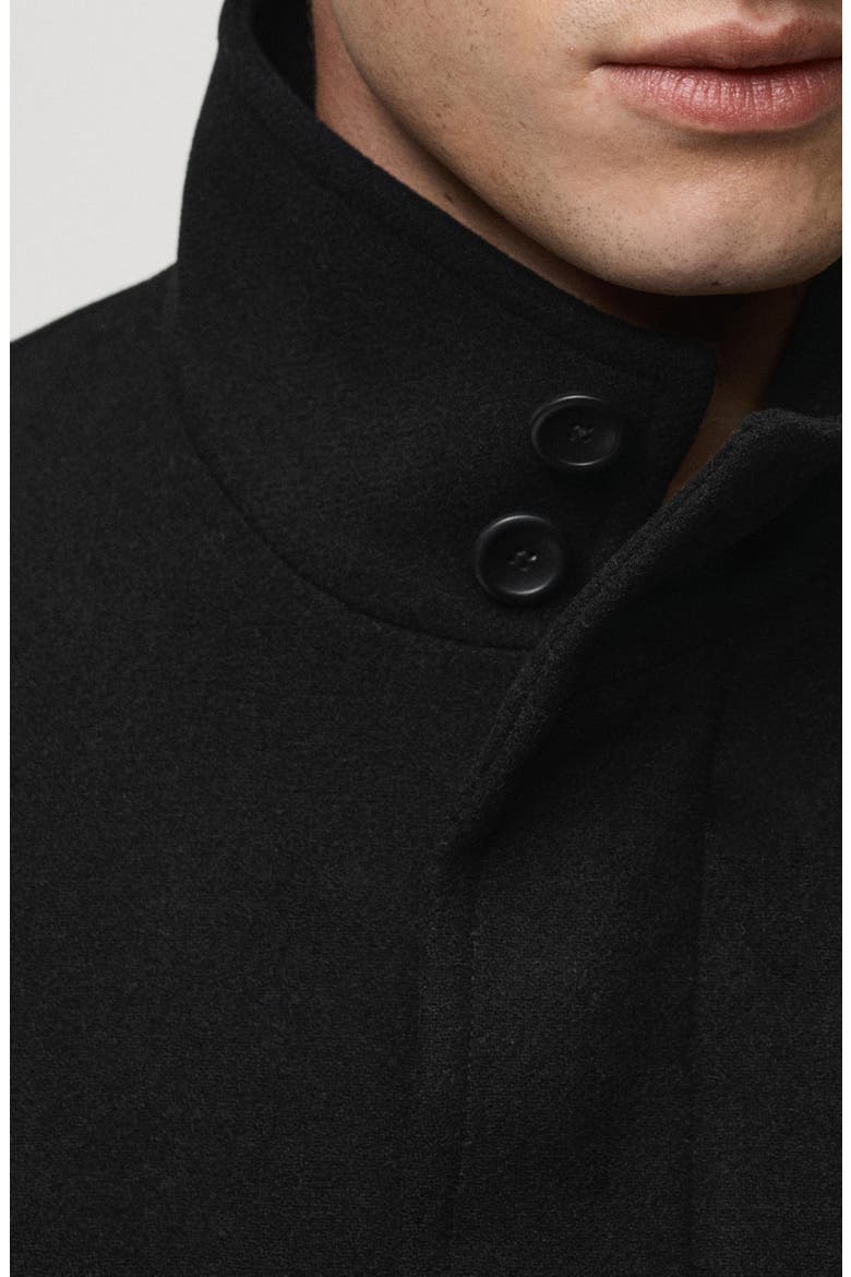 Wool Blend Felt Coat, Alternate, color, BLACK