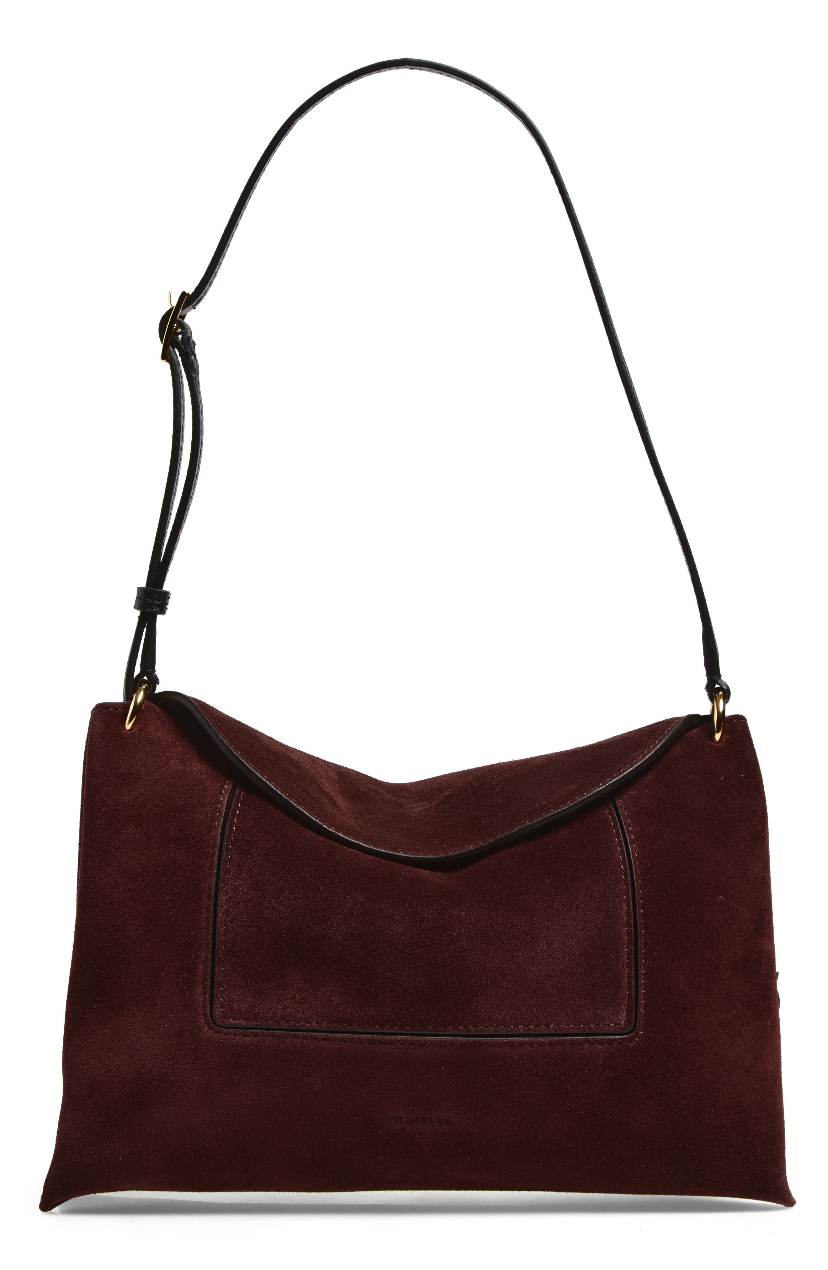 Wandler Penelope Slouch Suede Shoulder Bag, Main, color, Acai Suede