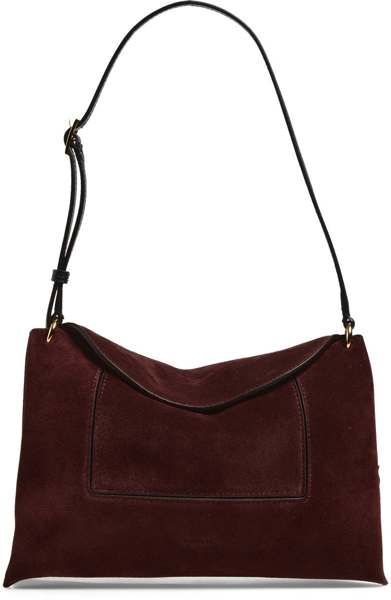Wandler Penelope Slouch Suede Shoulder Bag, Main, color, Acai Suede