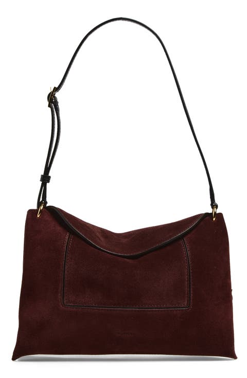 Penelope Slouch Suede Shoulder Bag