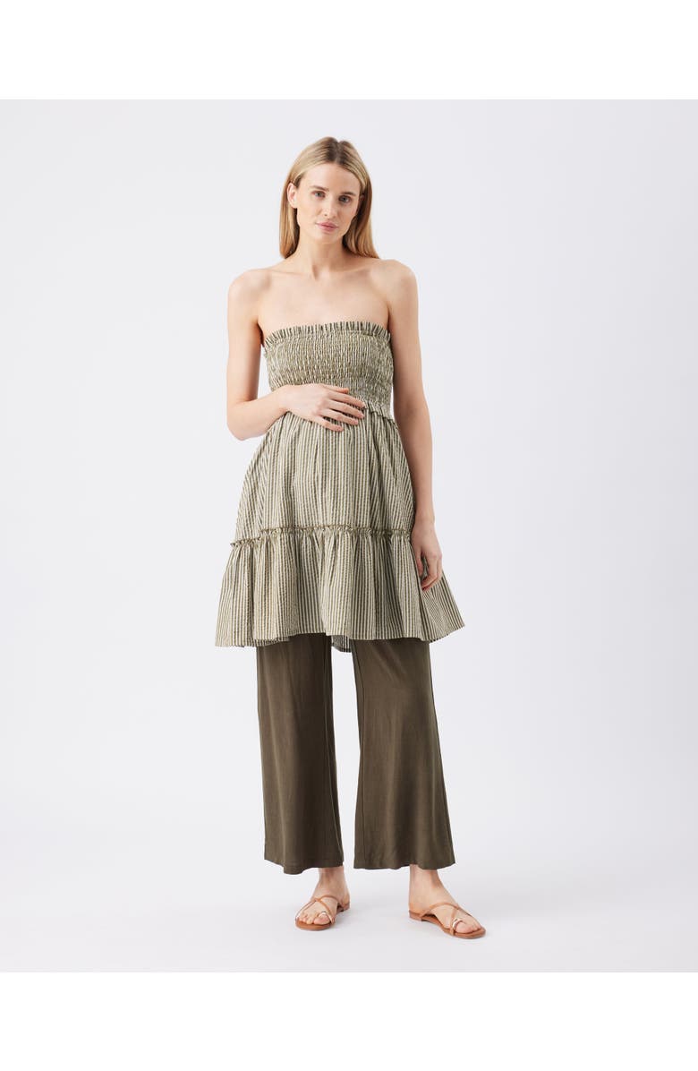Ripe Maternity Gabby Tiered Dress, Alternate, color, Khaki / White