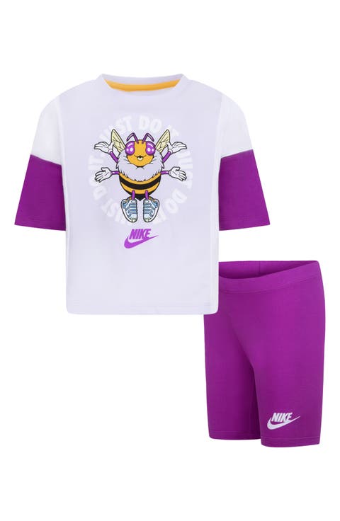 Kids' Graphic T-Shirt & Bike Shorts Set (Little Kid)