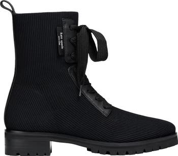 Knit trim combat shops boots