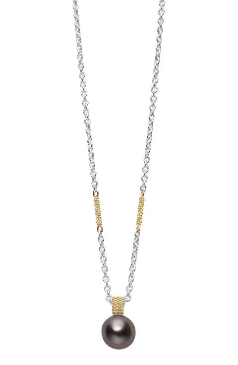 Luna Black Tahitian Pearl Pendant Necklace