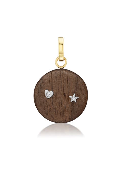 Ora Wood Heart & Star Charm
