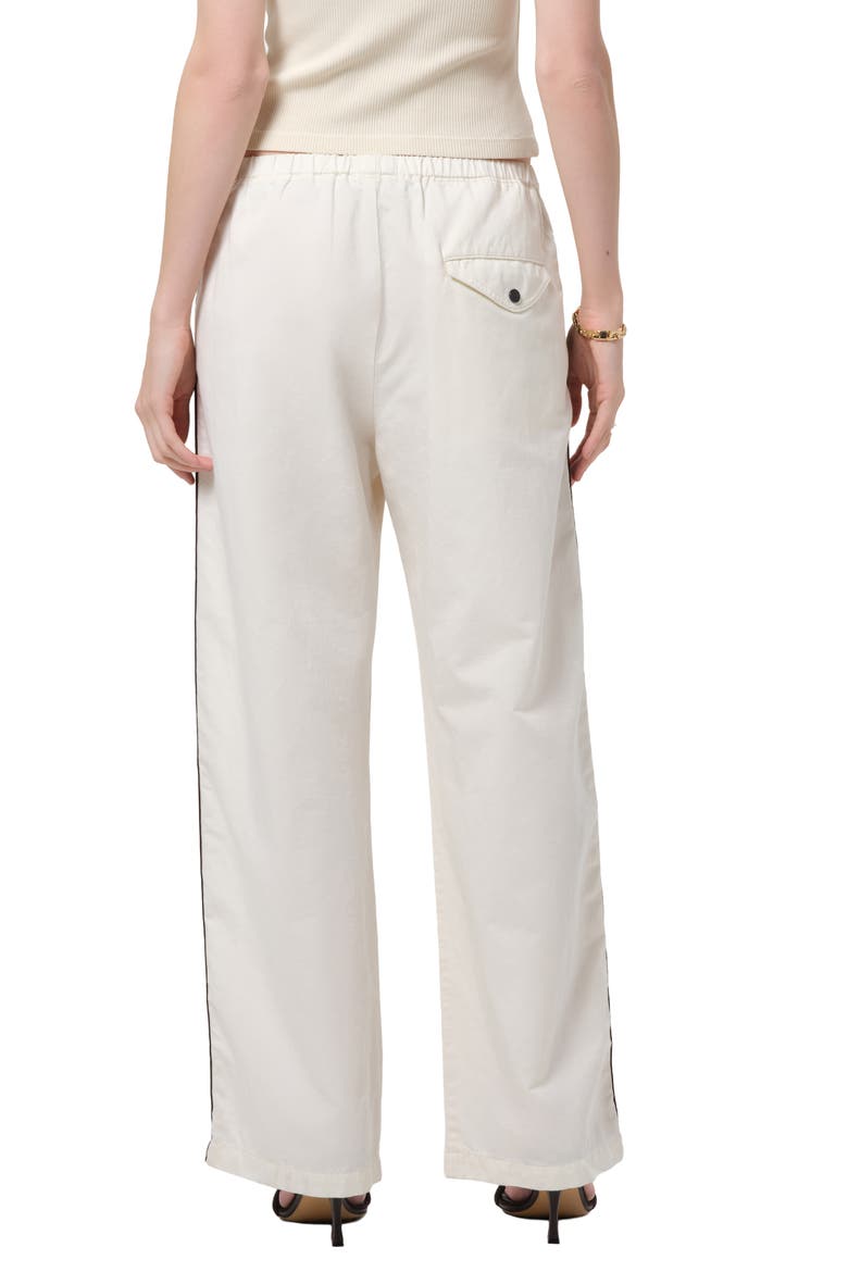 Aurora Side Stripe Cotton & Linen Track Pants, Alternate, color, CREAM