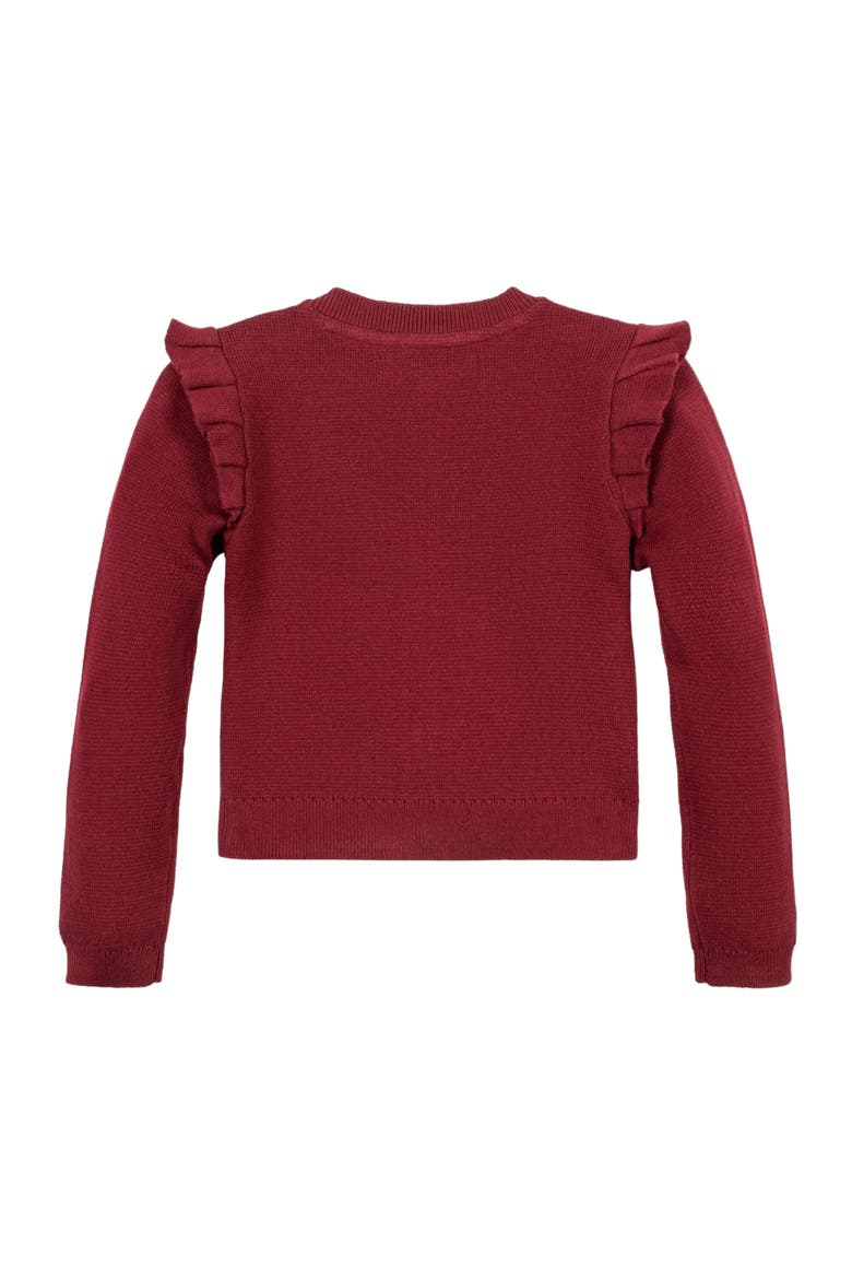 Baby Girls' Organic Milano Ruffle Cardigan, Infant, Alternate, color, Oxblood