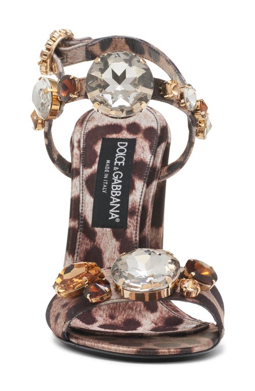 Dolce & Gabbana Satin Sandals With Gemstone Embellishment In Leo New
