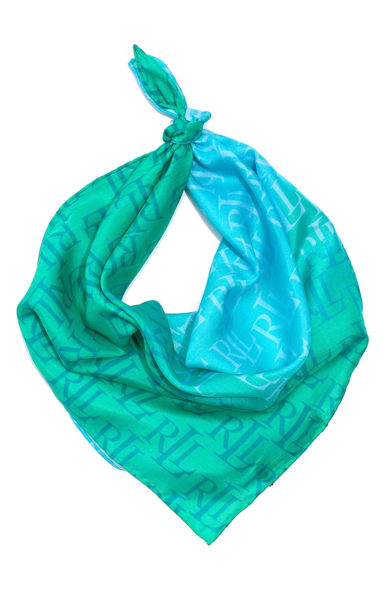 Lauren Ralph Lauren Ava Ombré Logo Square Scarf, Main, color, 