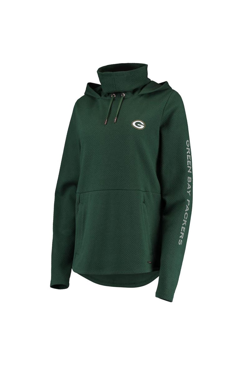 Women's MSX by Michael Strahan Green Green Bay Packers Amelia Turtleneck Tri-Blend Pullover Hoodie, Alternate, color, Green