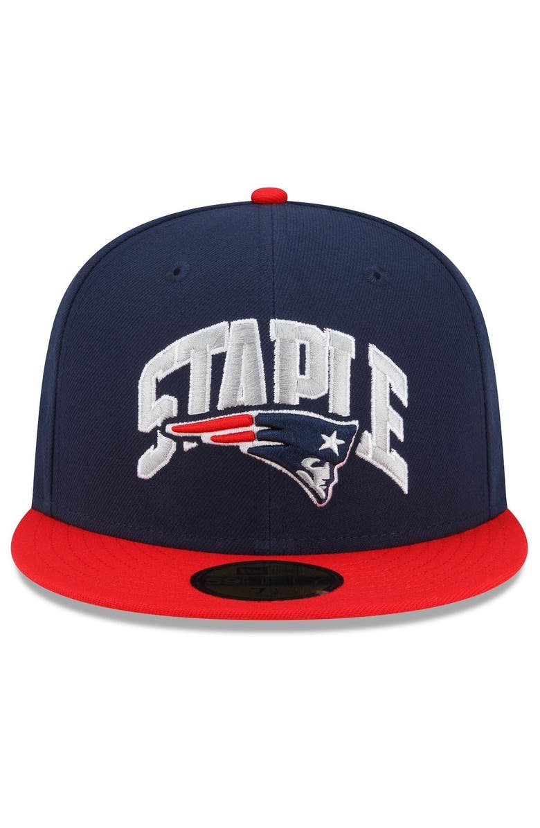New Era x Staple Men's New Era Navy/Red New England Patriots NFL x Staple Collection 59FIFTY Fitted Hat, Alternate, color, Navy