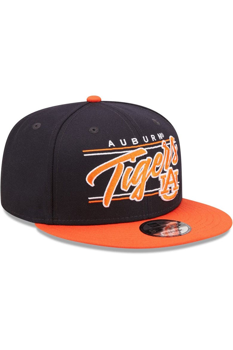 Men's New Era Navy Auburn Tigers Team Script 9FIFTY Snapback Hat, Alternate, color, Navy