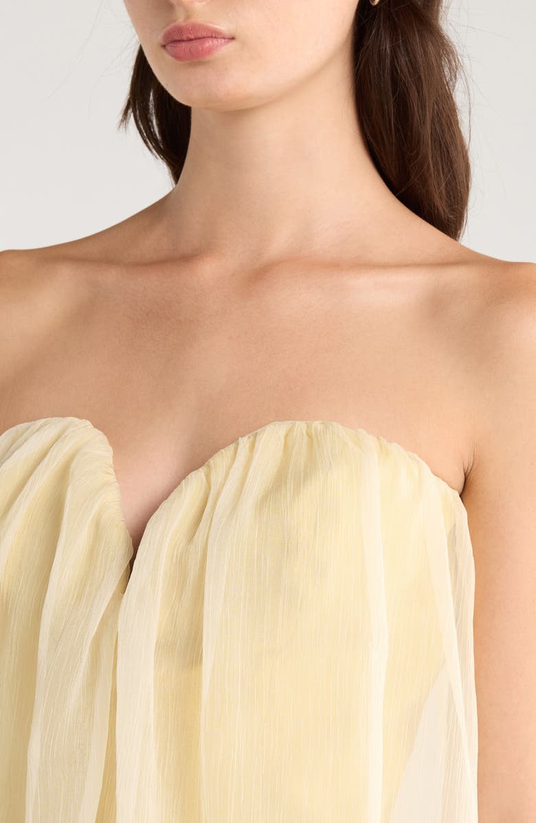 Reformation Sylvana Strapless Crepe Top, Alternate, color,