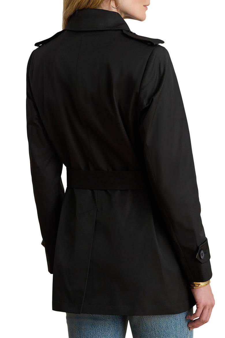 Double Breasted Cotton Blend Jacket, Alternate, color, BLACK