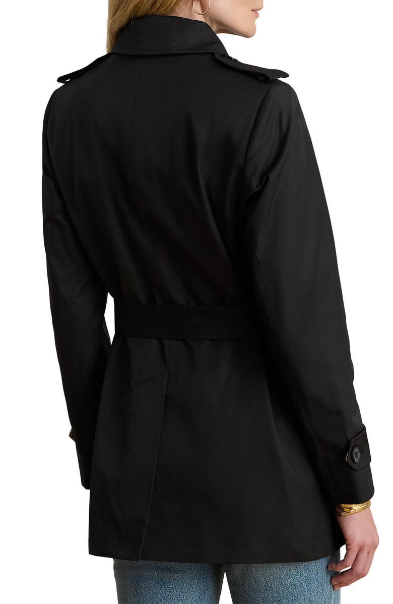 Lauren Ralph Lauren Double Breasted Cotton Blend Jacket, Alternate, color, Black