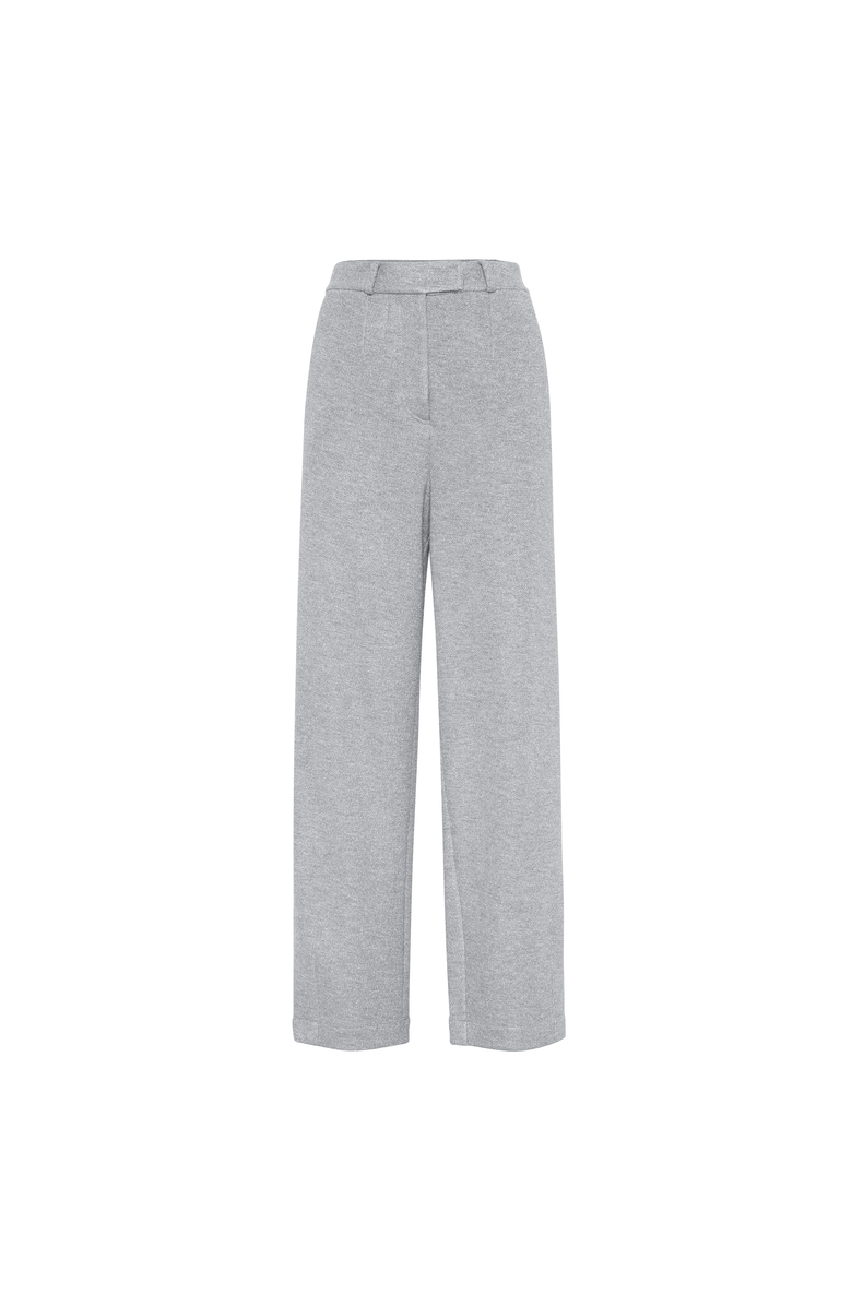 Brunello Cucinelli Sparkling piqué trousers, Main, color, Silver