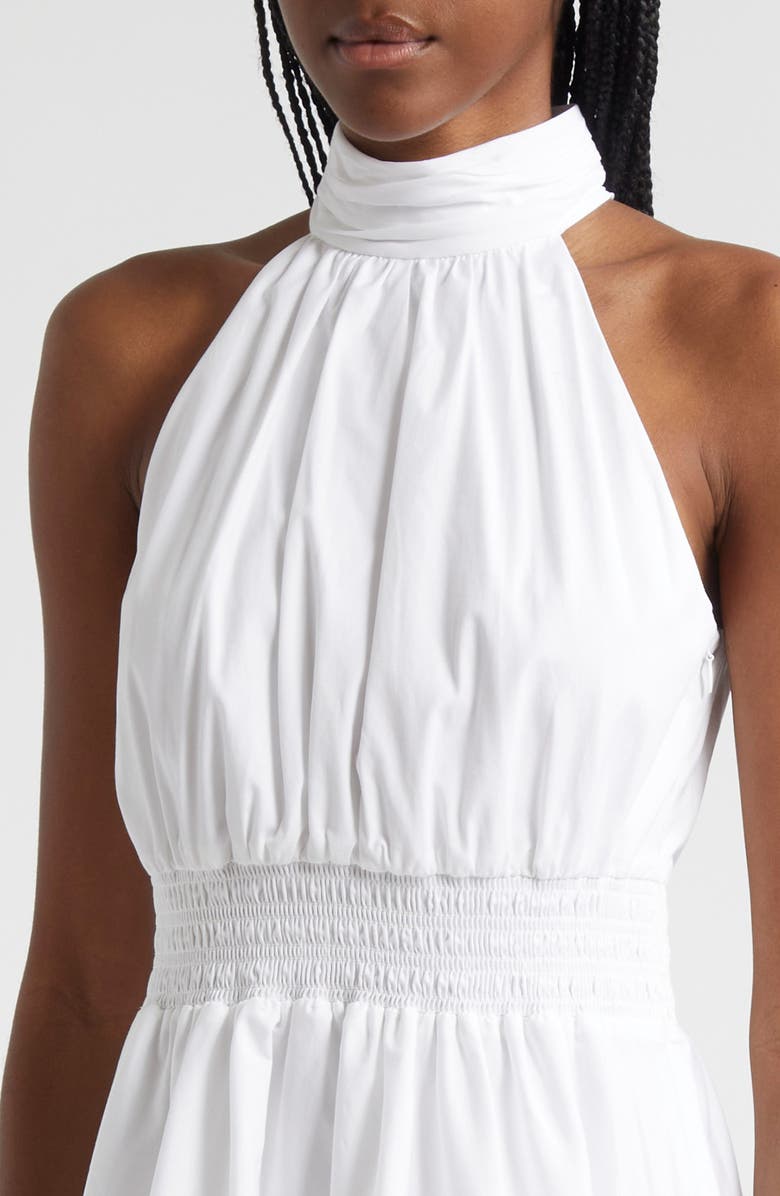 Veronica Beard Kinny Smocked Cotton Blend Midi Dress, Alternate, color, White