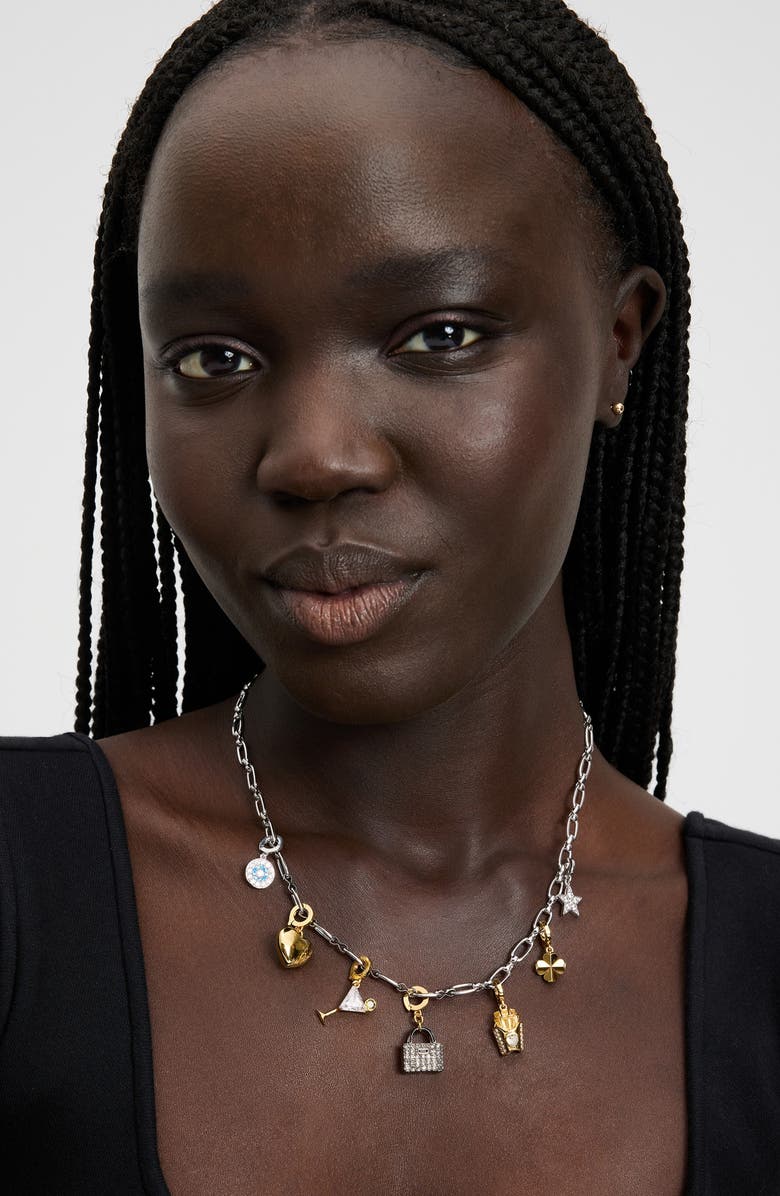 Kate Spade New York charm chain necklace, Alternate, color, Silver