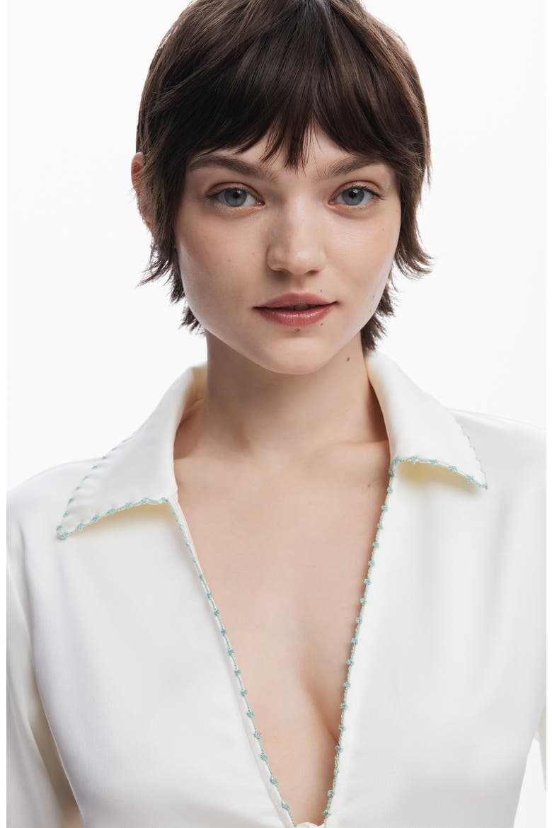 Tie Front Shirt, Alternate, color, OFF WHITE