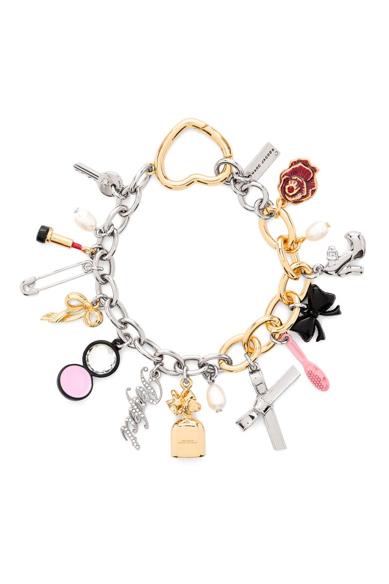 Two Tone Perfect Charm Bracelet, Main, color, SILVER/ MULTI