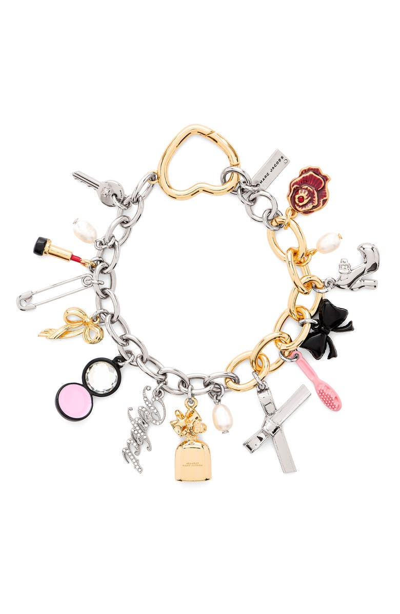 Marc Jacobs Two Tone Perfect Charm Bracelet, Main, color, Silver/ Multi