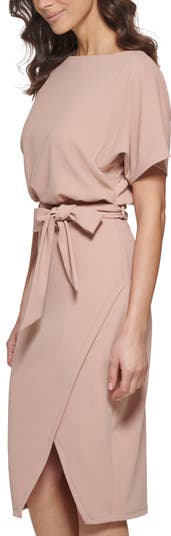 Tie Front Blouson Dress