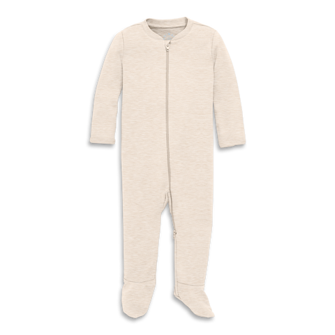 Baby Organic Zip Footie In Solid