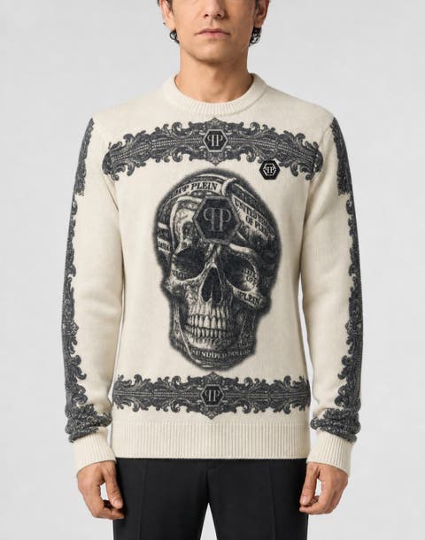Cashmere Pullover Baroque Skull Men
