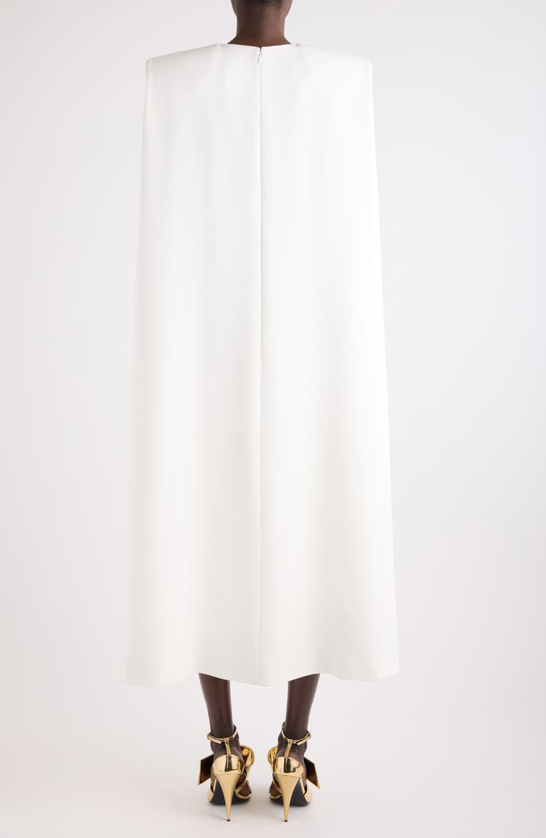 Givenchy Crepe Cady Cape Dress, Alternate, color, Ivory