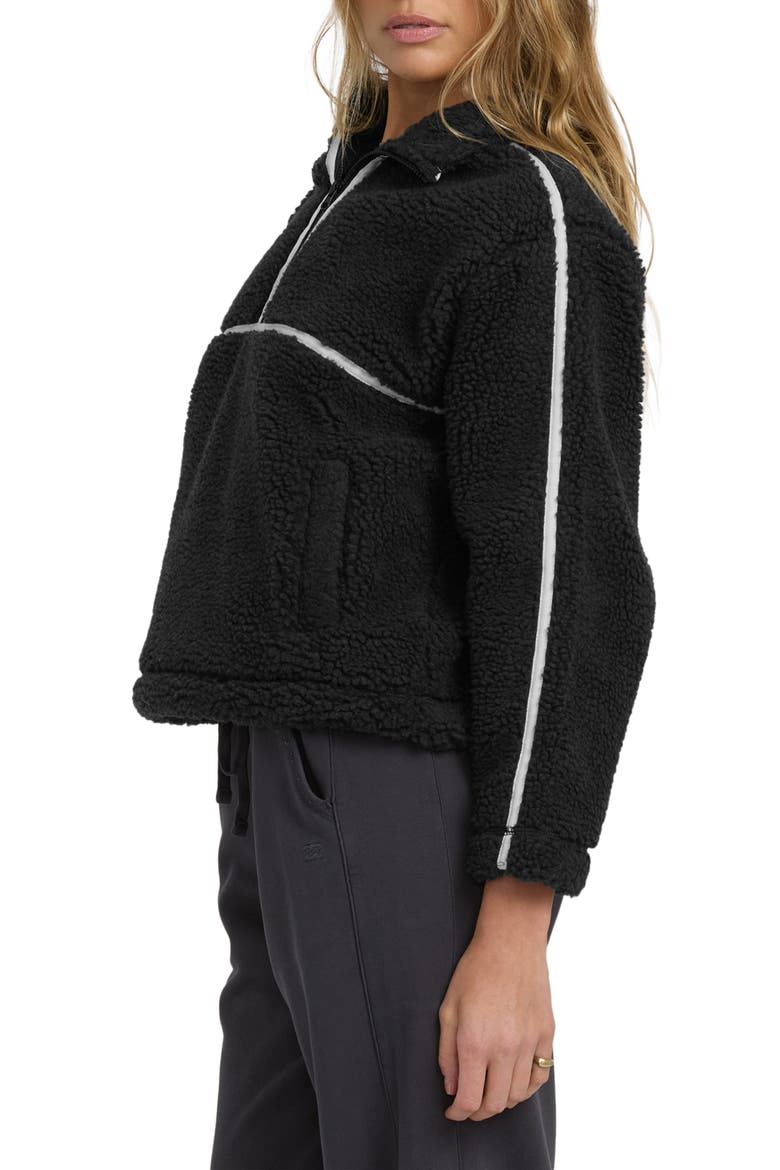 Getting Warm Faux Shearling Half Zip Pullover, Alternate, color, BLACK SANDS