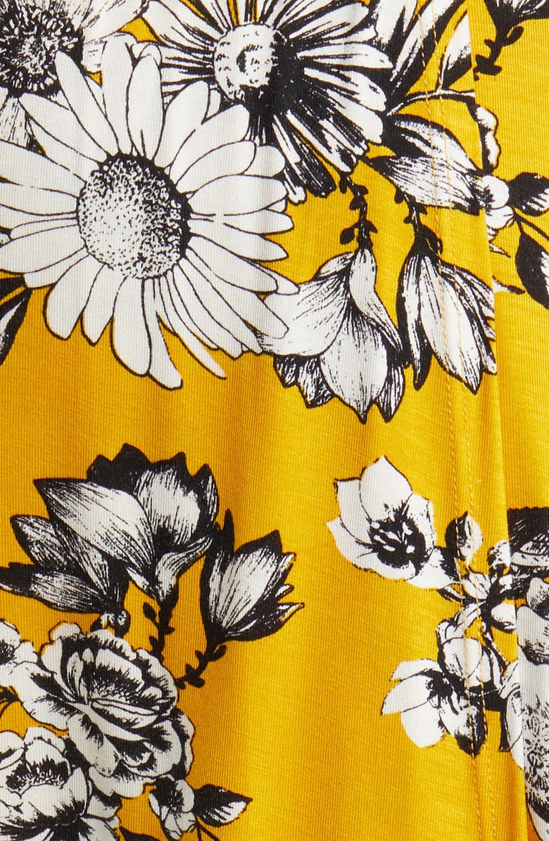 Loveappella Floral Faux Wrap Knit Dress, Alternate, color, Sunflower