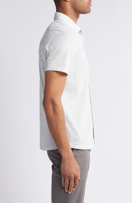 Robert Barakett Caine Short Sleeve Cotton Button-up Shirt In Gray