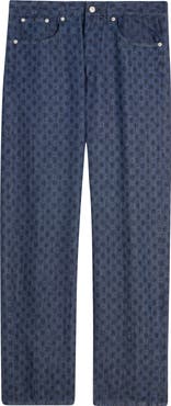 Dries Van Noten Panthero Bis Print Denim Straight Leg Jeans