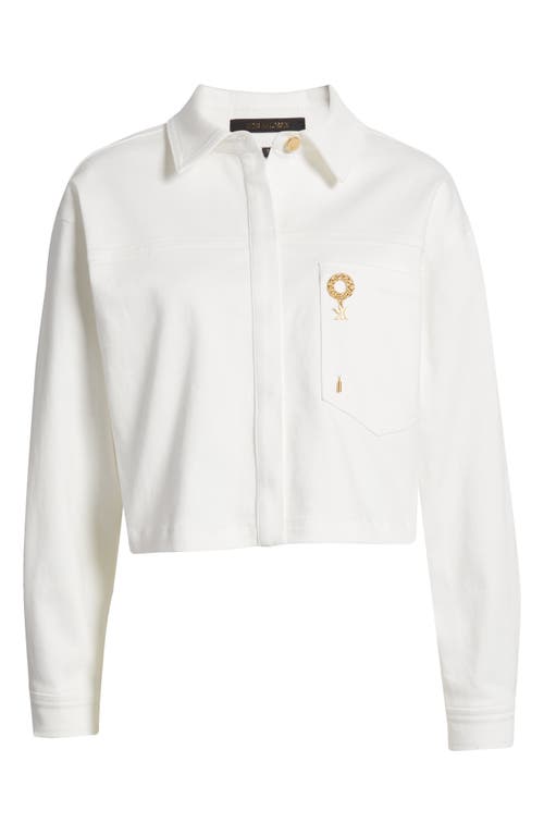 Kobi Halperin Teagan Cropped Brooch-embellished Jacket In White