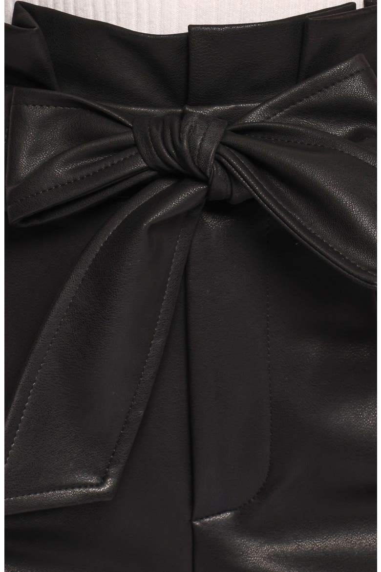 Kieran Tie Waist Faux Leather Wide Leg Pants, Alternate, color, BLACK