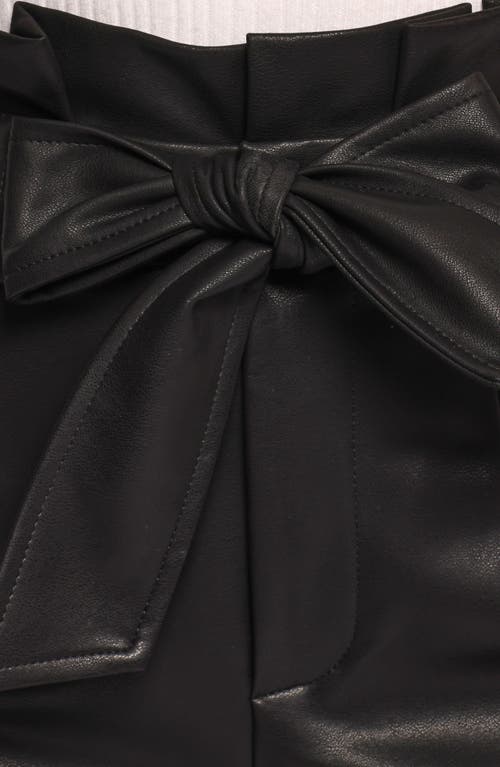 Petal And Pup Petal & Pup Kieran Tie Waist Faux Leather Wide Leg Pants In Black