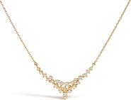 Haus of Brilliance 14K Yellow Gold 1/2 Cttw Diamond Scattered "V" Necklace