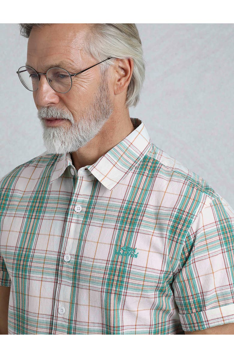 Weird Fish Judd Short Sleeve Check Shirt, Alternate, color, Viridis