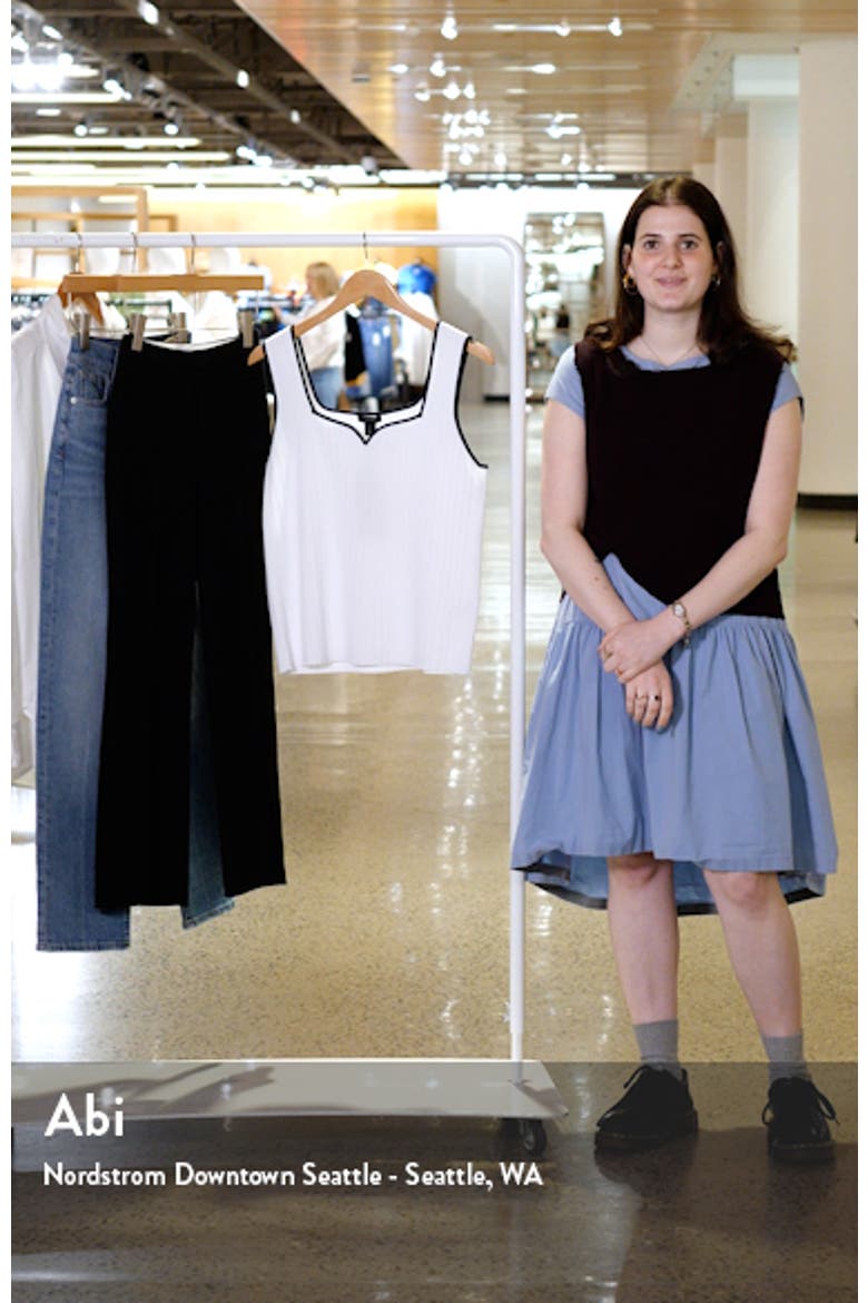 Piped Sweetheart Neck Sweater Tank Top video
