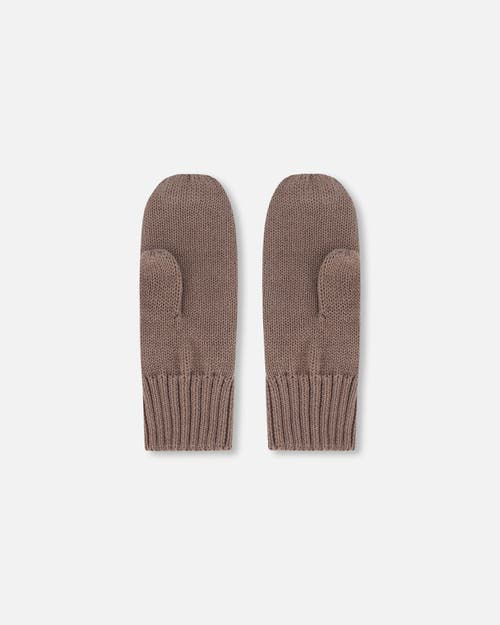 Deux Par Deux Boys' Knit Mittens - Little Kid, Big Kid In Taupe