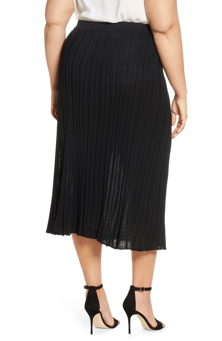 Ming Wang Pointelle Knit Skirt, Alternate, color, 