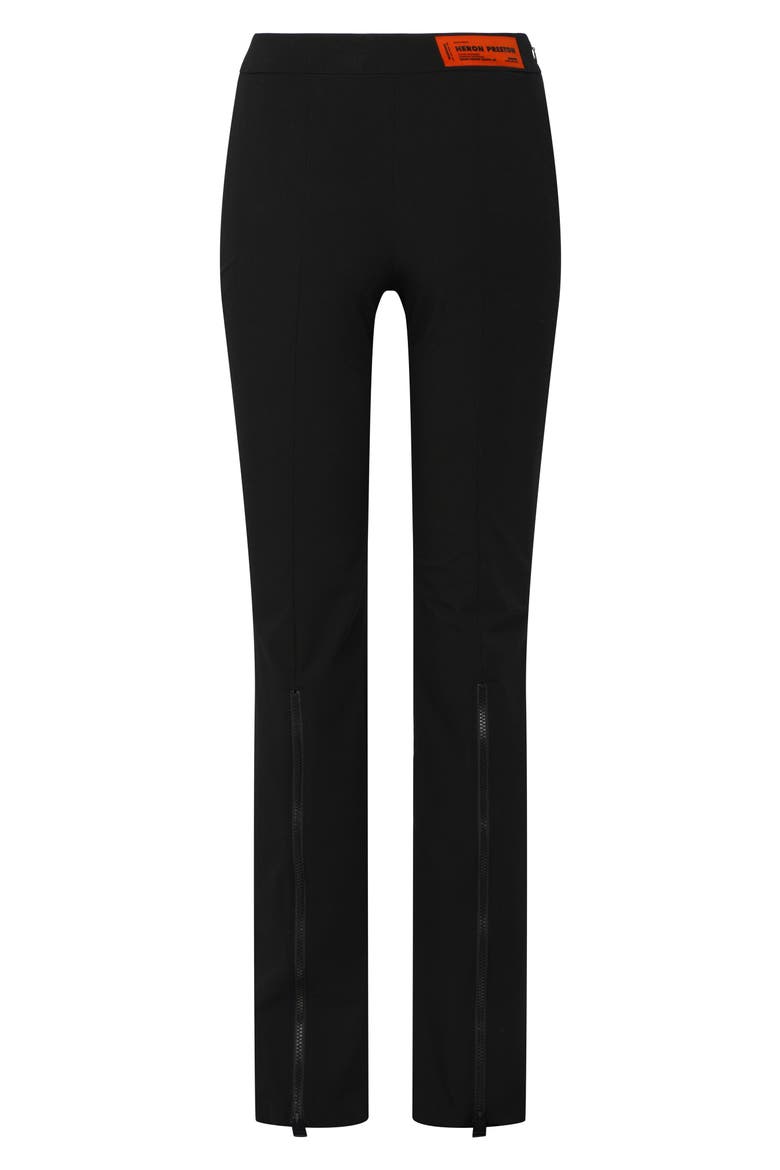 Gabardine Zip Hem Stretch Pants, Alternate, color, BLACK